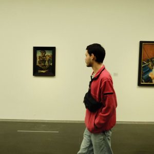 Jethro Escobar Ventura beim Interview im Kunstmuseum Stuttgart