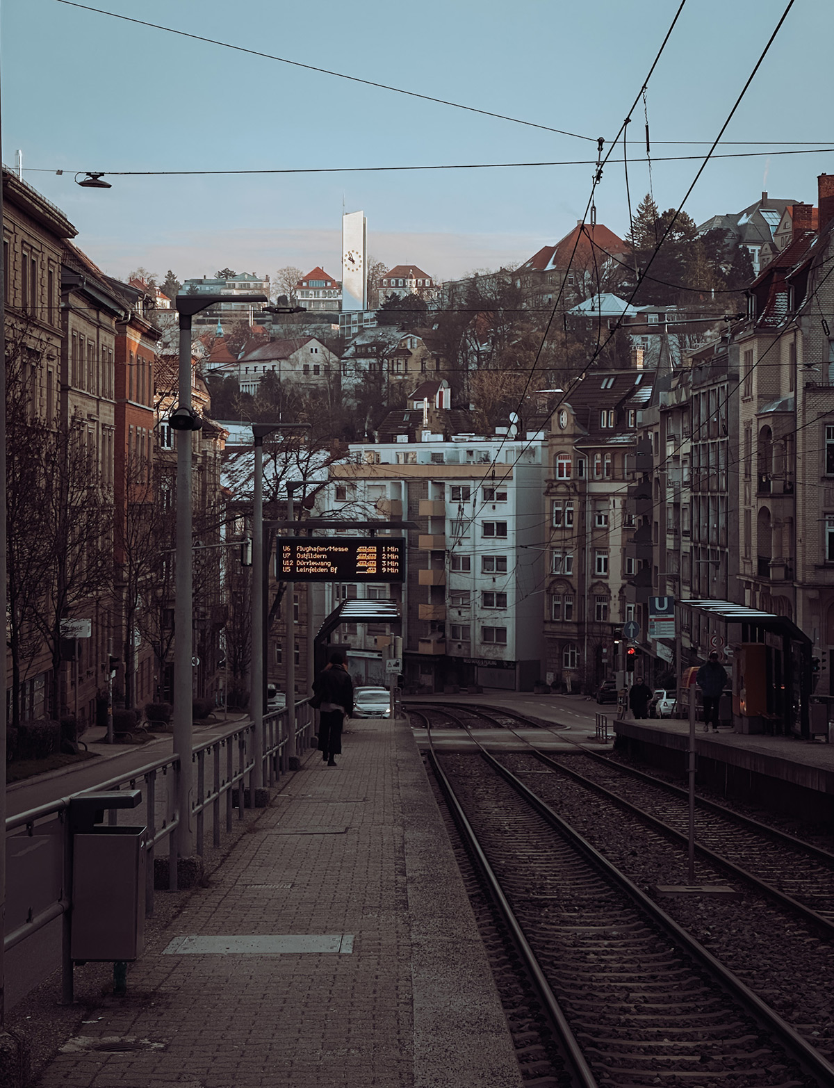 Fahrplanänderung in Stuttgart: Ausblick von der Haltestelle Dobelstraße Richtung Stadt